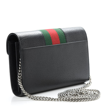 Gucci Calfskin Web Mini Dionysus Chain Wallet Black 3 of 11