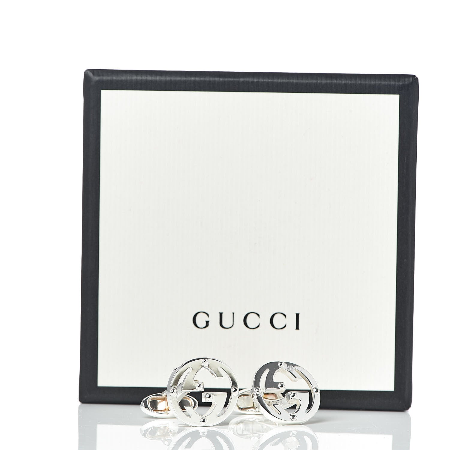 Gucci Sterling Silver Interlocking G Cufflinks 5 of 5