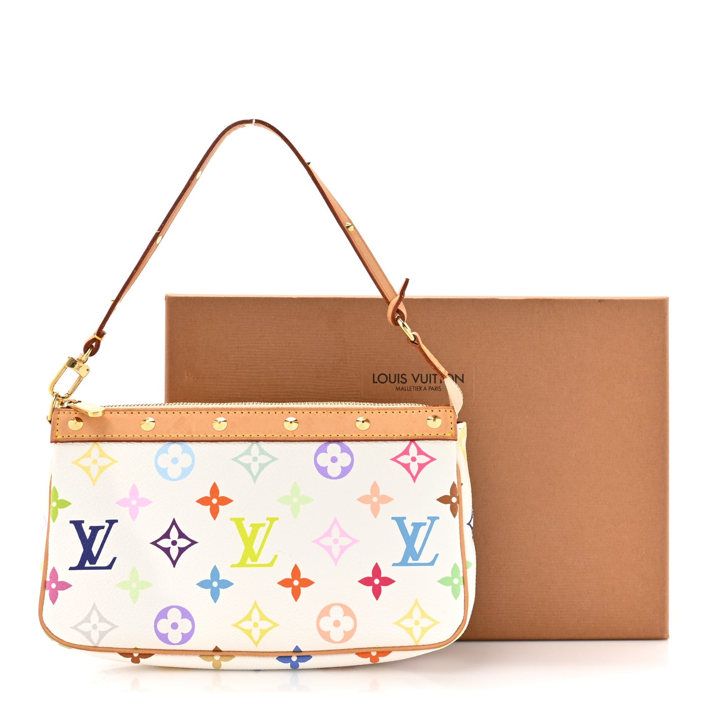 Monogram Multicolor Pochette Accessories White