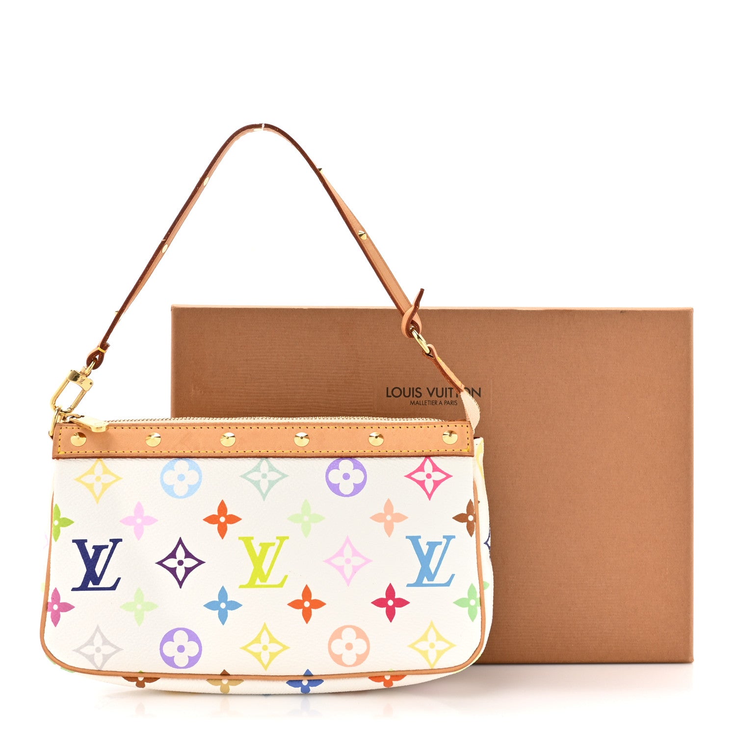 Louis Vuitton Monogram Multicolor Pochette Accessories White 11 of 11