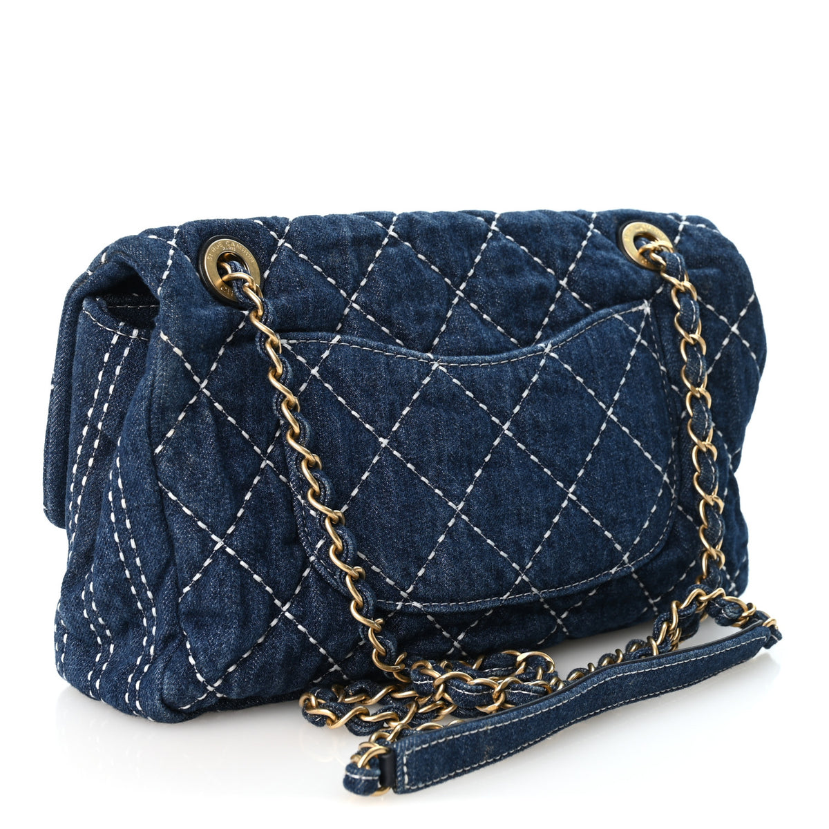 Chanel Denim Quilted Medium Denim Trip Single Flap Blue 3 of 10
