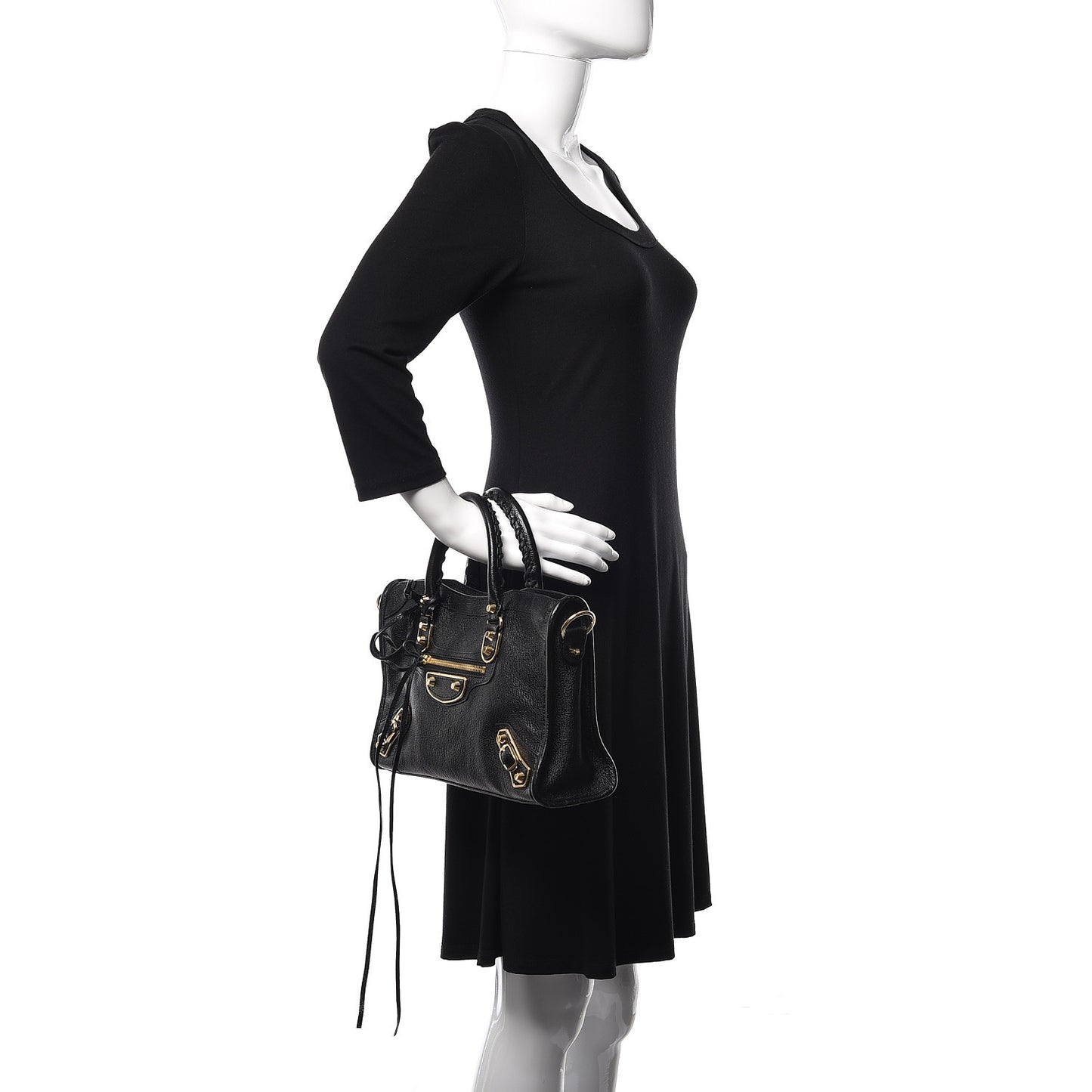 Chevre Gold Metallic Edge Hardware S City Black