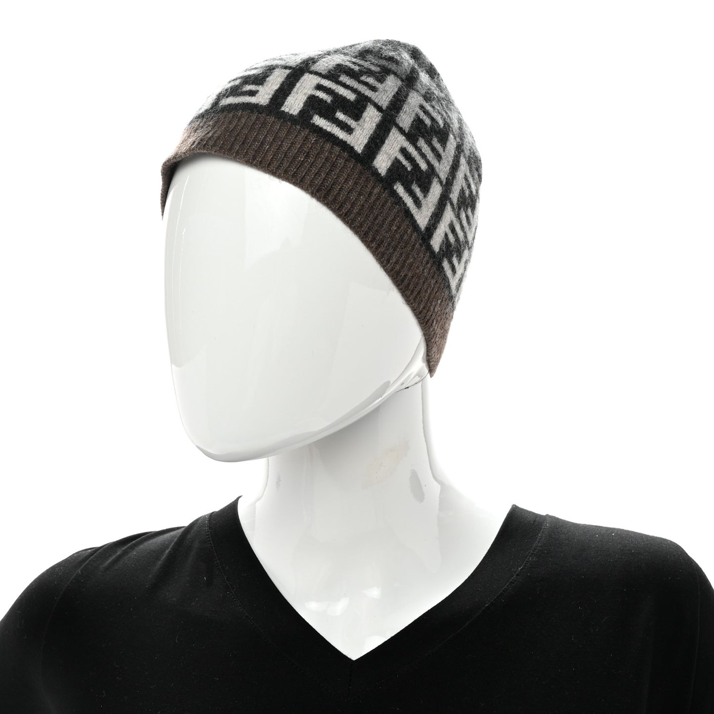 Wool FF Beanie Tobacco Black Grey