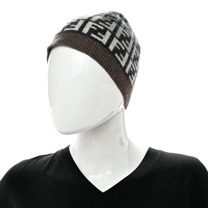 Fendi Wool FF Beanie Tobacco Black Grey 2 of 4