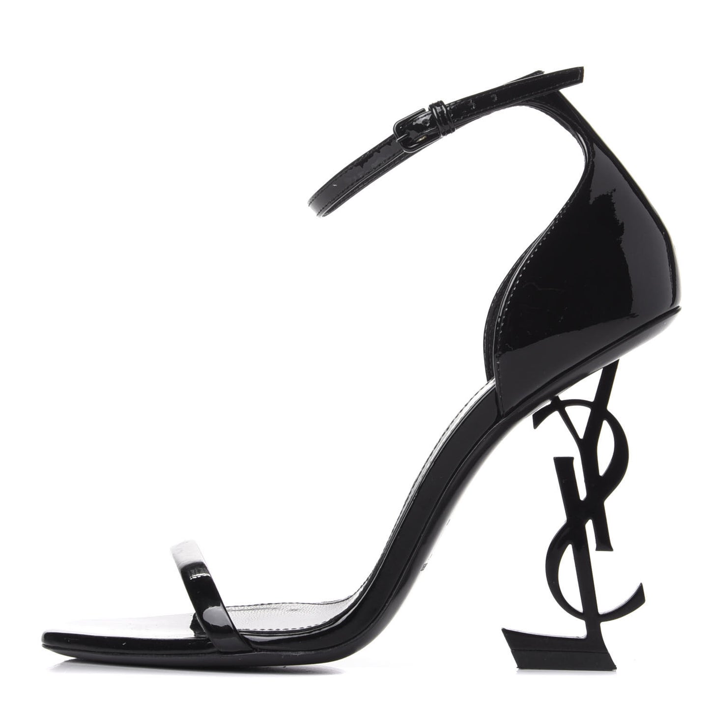 Patent Calfskin Opyum 110 Sandals 36 Black