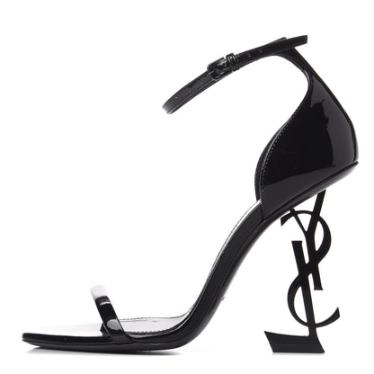 Saint Laurent Patent Calfskin Opyum 110 Sandals 36 Black 1 of 11
