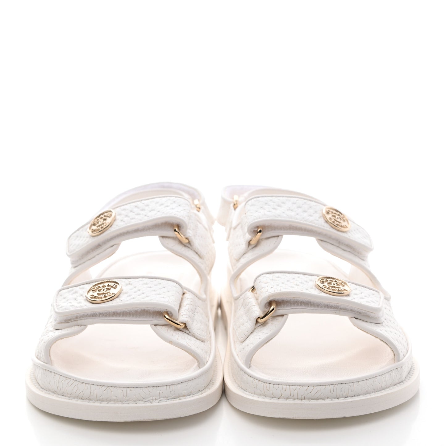 Calfskin Printed Velcro Dad Sandals 36.5 White