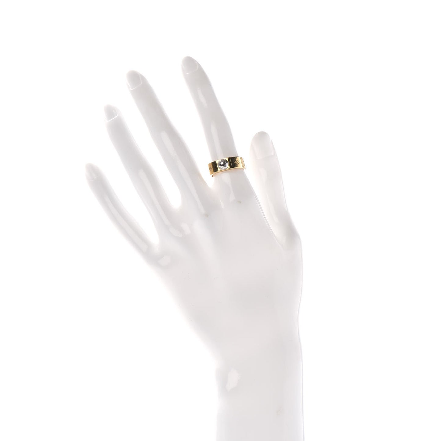 Brass Monogram Engraved Nanogram Ring S Gold