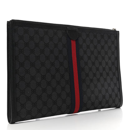 Gucci X BALENCIAGA BB Monogram Web Graffiti Ophidia Laptop Pouch Black 3 of 9