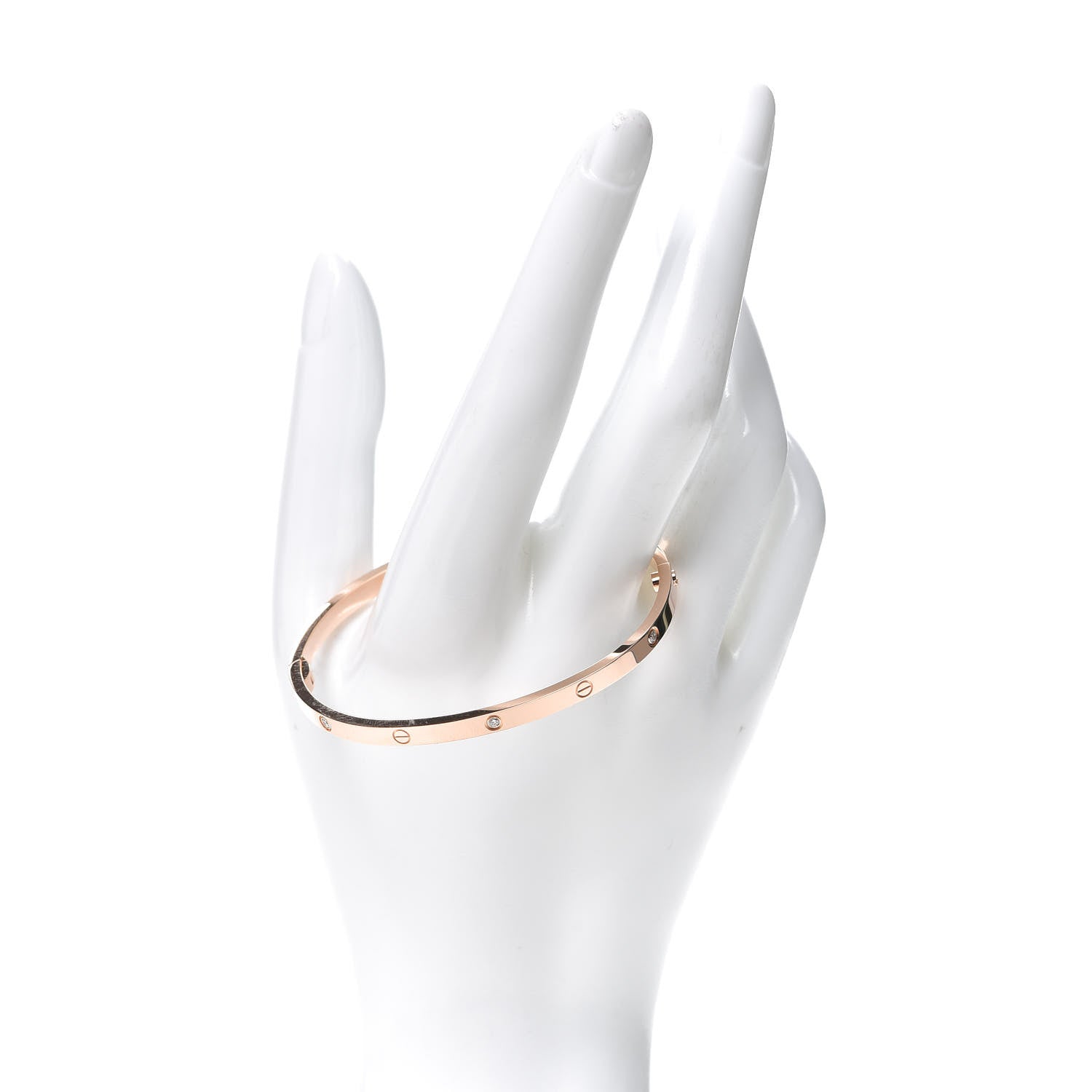 Cartier 18K Pink Gold 6 Diamond Small LOVE Bracelet 17 2 of 7
