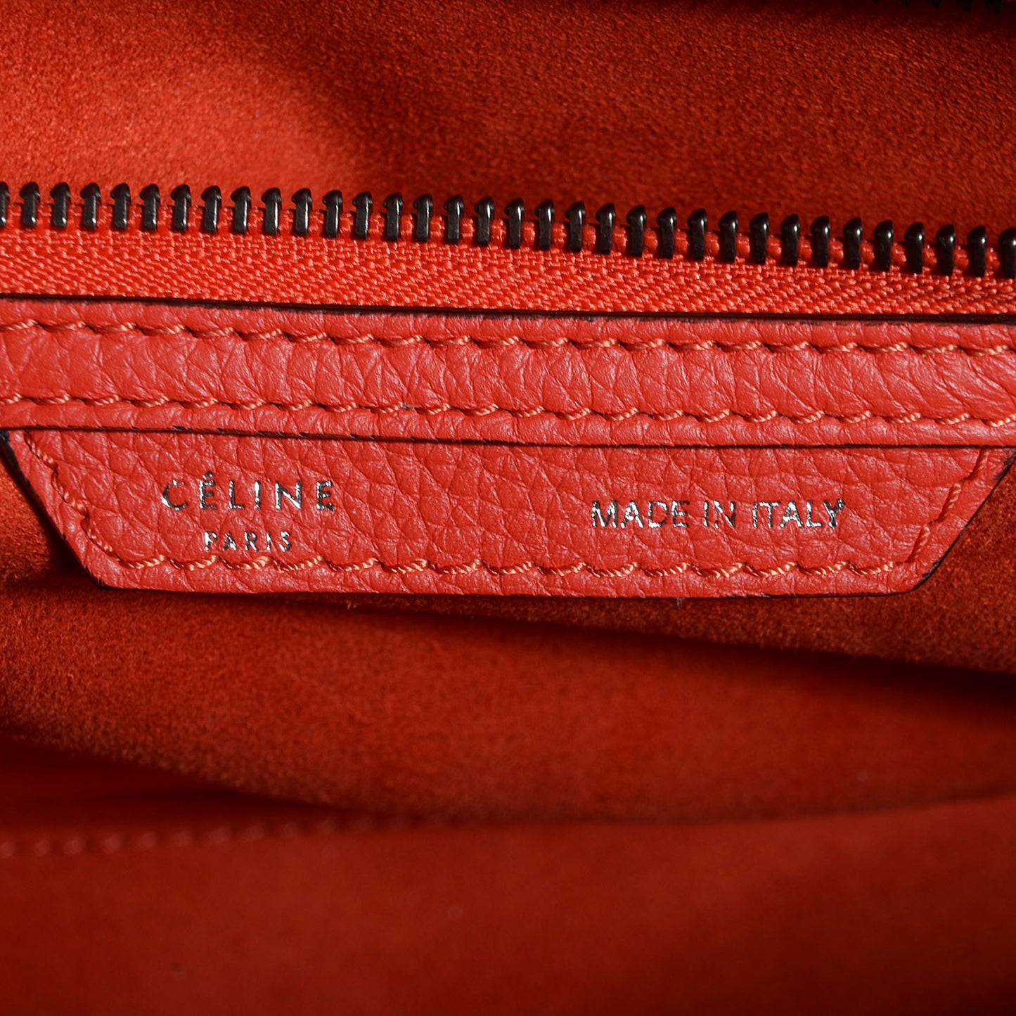 Drummed Calfskin Mini Luggage Vermillion