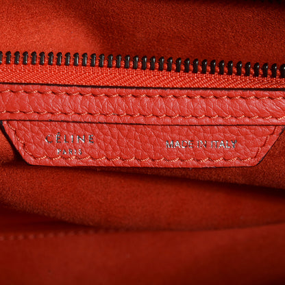 Celine Drummed Calfskin Mini Luggage Vermillion 6 of 8