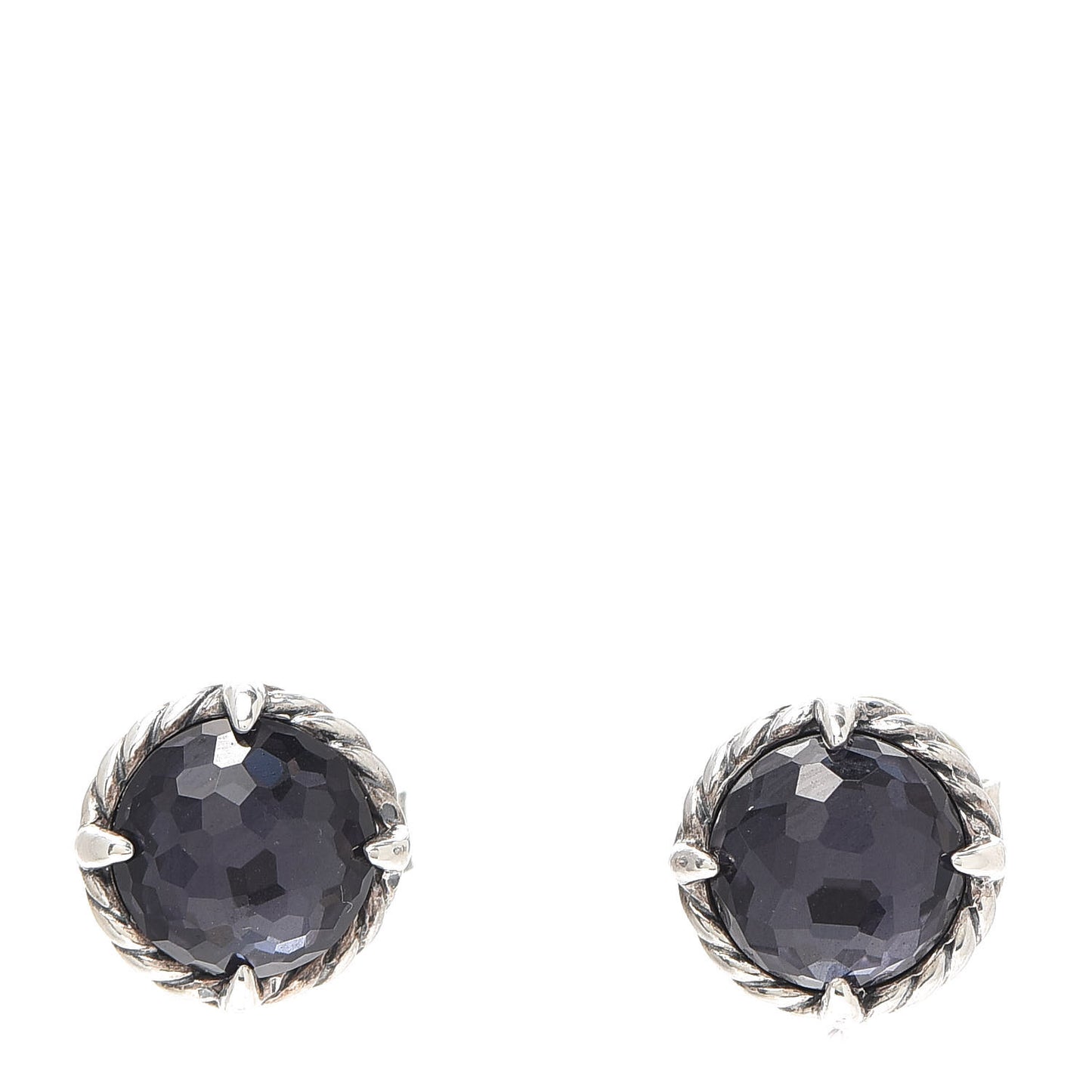 Sterling Silver Black Orchid 8mm Chatelaine Earrings