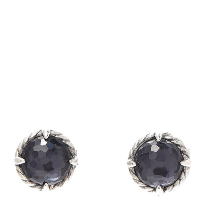 David Yurman Sterling Silver Black Orchid 8mm Chatelaine Earrings 1 of 4