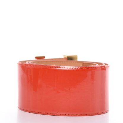 Louis Vuitton Patent LV Facettes Belt 85 34 Orange Sunset 3 of 8