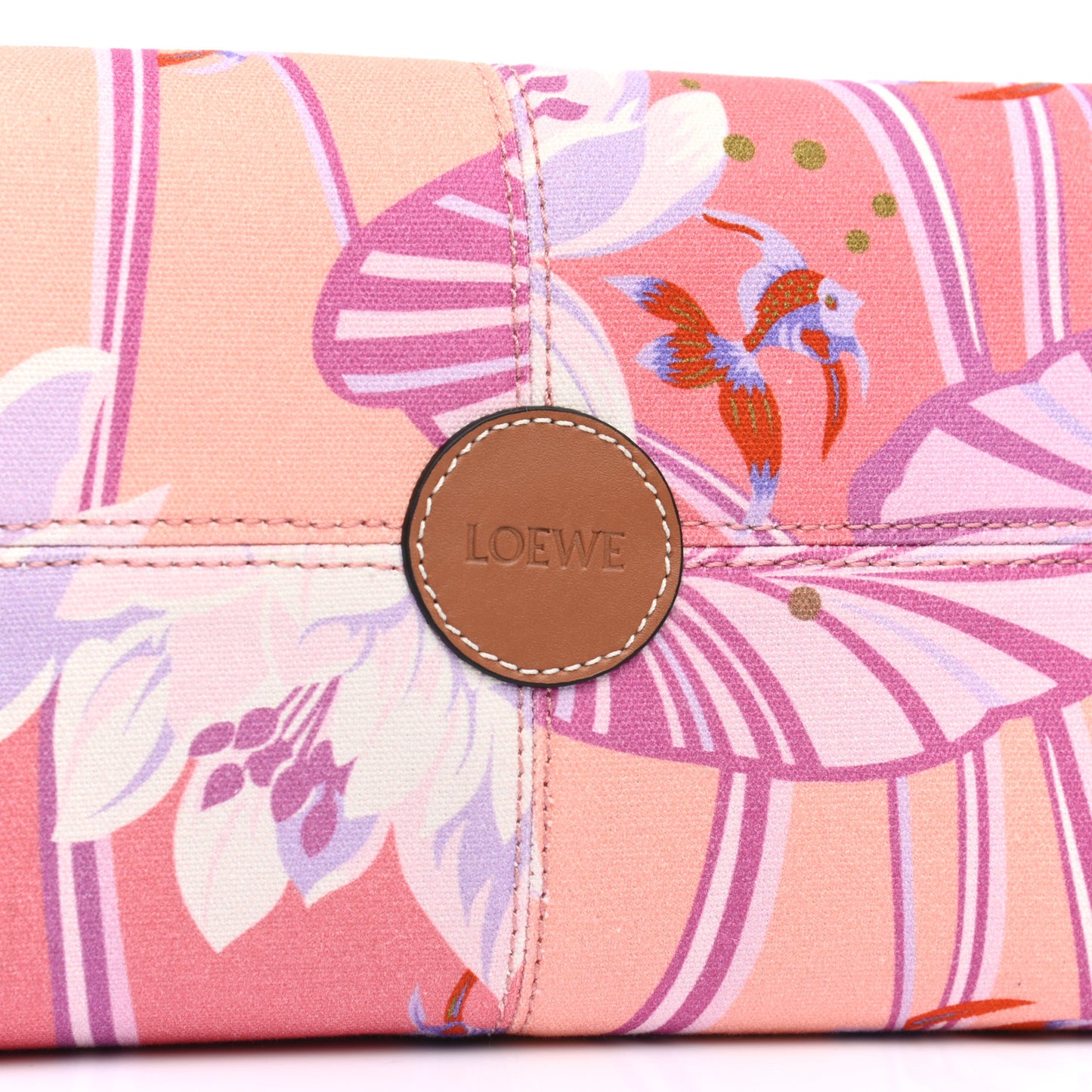 Canvas Calfskin Waterlily Print Paulas Ibiza Small Cushion Tote