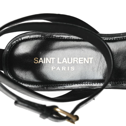 Saint Laurent Calfskin Tribute 05 Ankle Wrap Sandals 40.5 Black 8 of 9