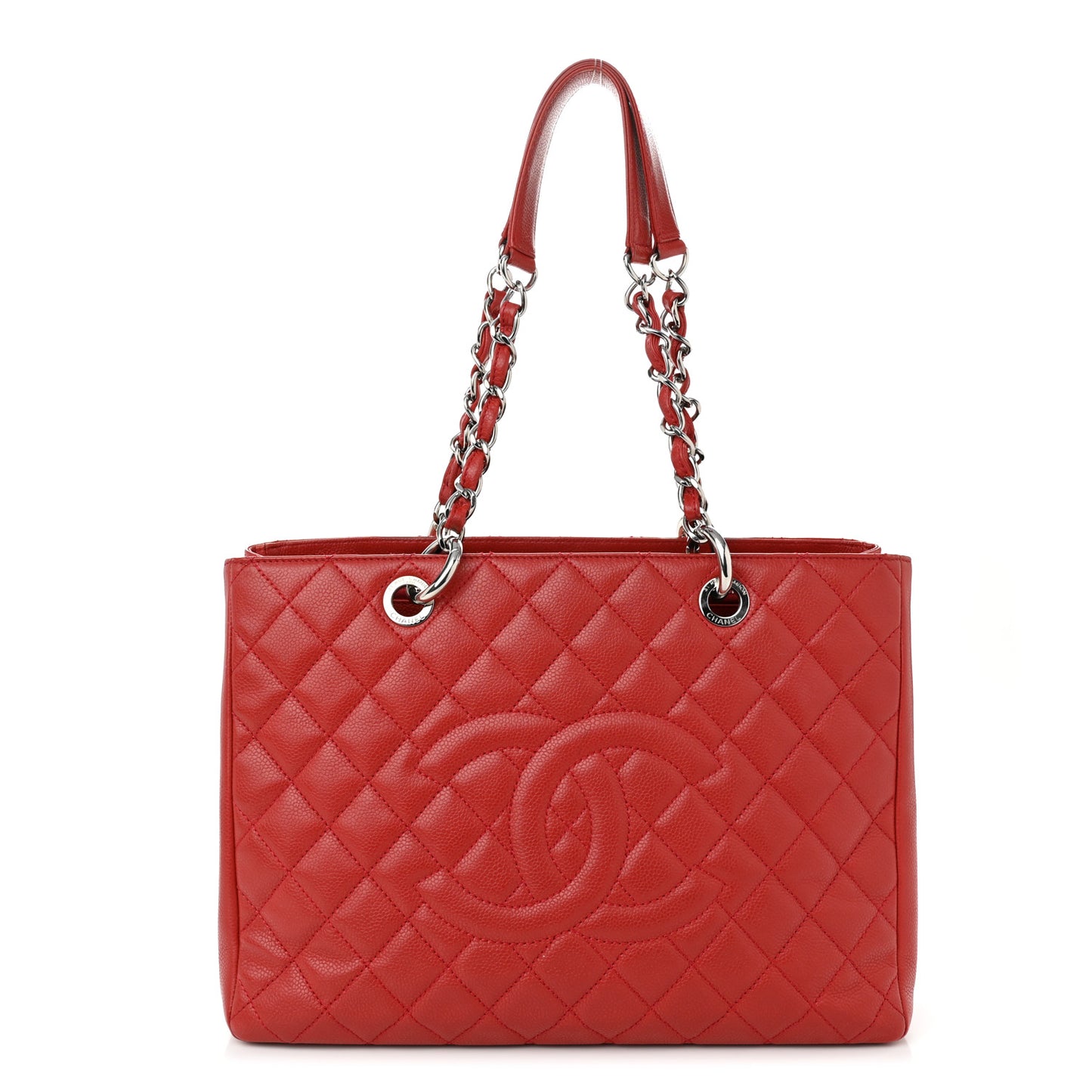 Caviar Quilted Grand Shopping Tote GST Red