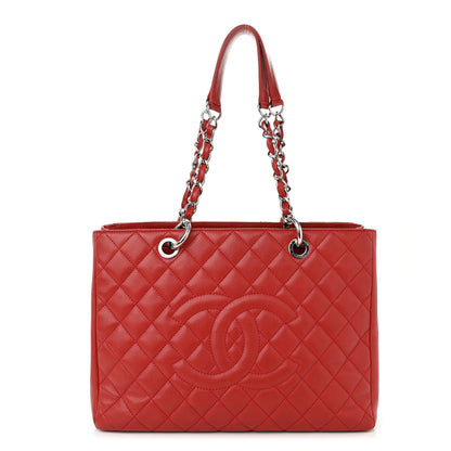 Chanel Caviar Quilted Grand Shopping Tote GST Red 1 of 11