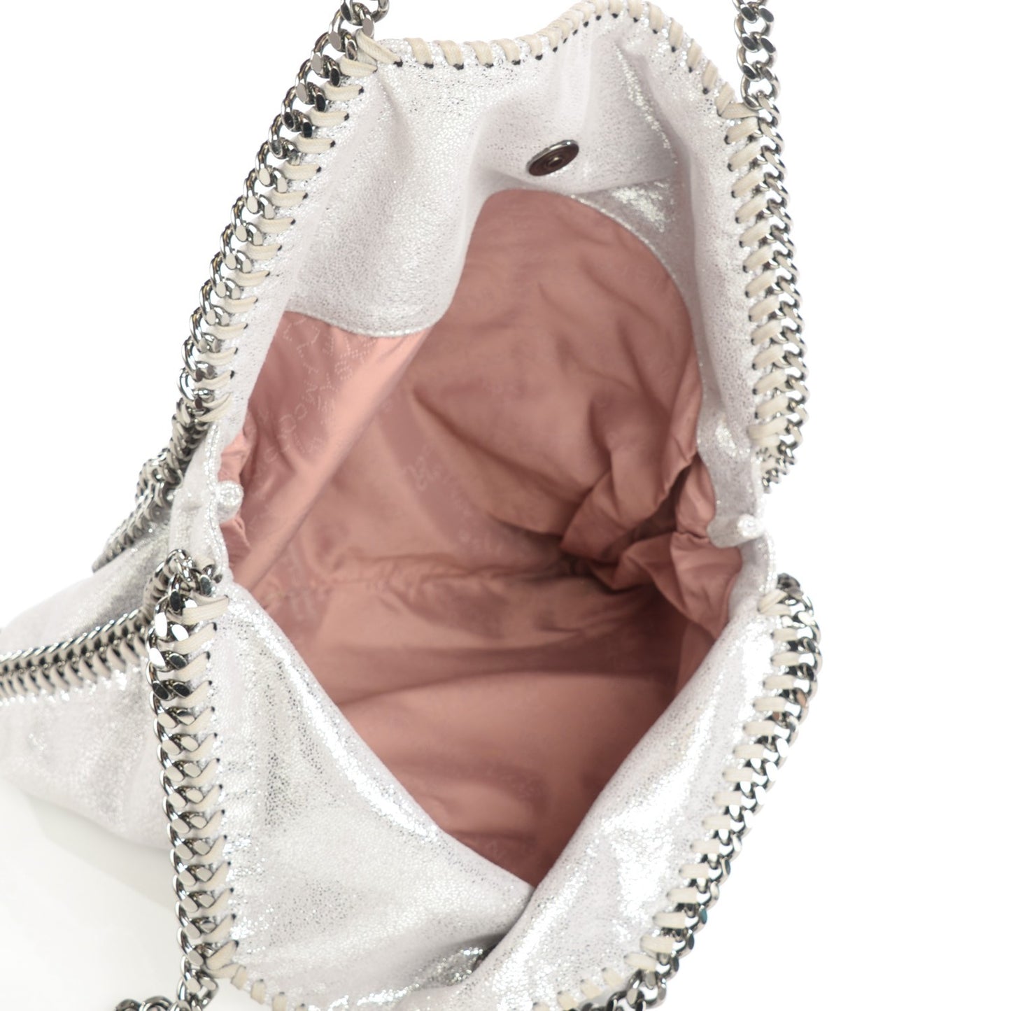 Shaggy Deer Falabella Fold Over Tote Silver
