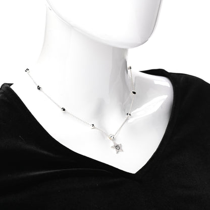 Gucci Sterling Silver Black Spinel Blind For Love Star Pendant Necklace 2 of 6