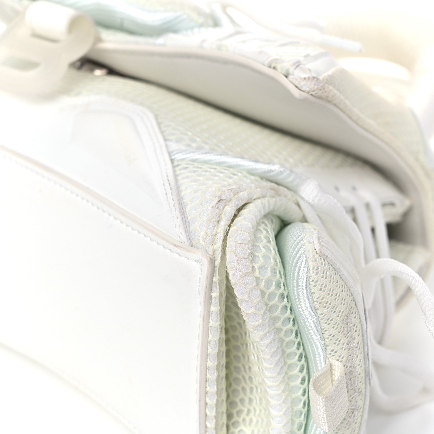 Balenciaga Faux Calfskin Fabric Glow In The Dark Small Sneakerhead Top Handle Bag White 10 of 12