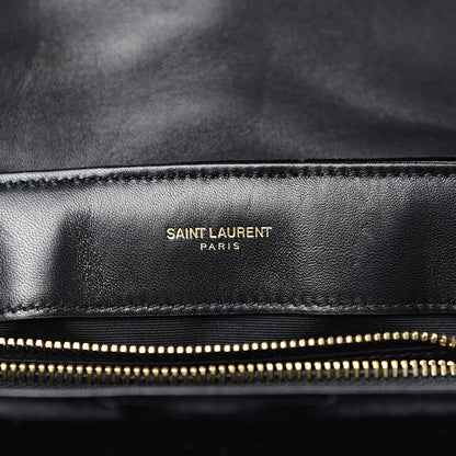 Saint Laurent Velvet Y Quilted Monogram Small Loulou Chain Satchel Black 5 of 9