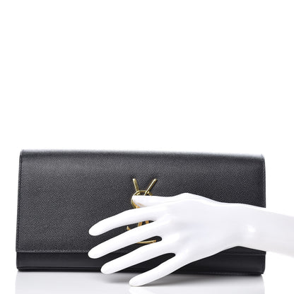 Saint Laurent Grain De Poudre Monogram Cassandre Clutch Black 2 of 10