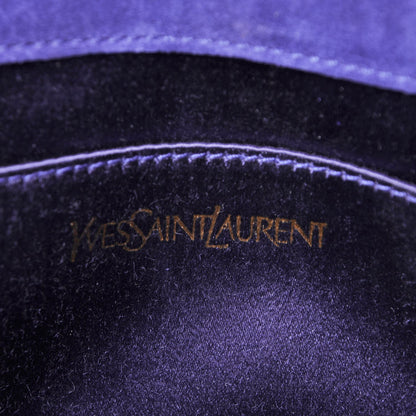 Saint Laurent Patent Calfskin Monogram Large Belle De Jour Clutch Royal Blue 6 of 6