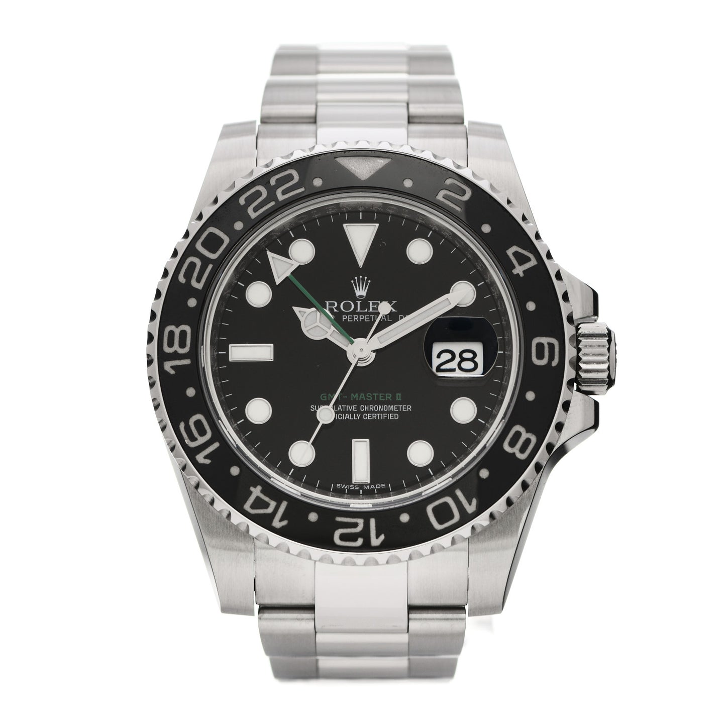 Stainless Steel 40mm Oyster Perpetual Date GMT Master II Watch Black 116710LN