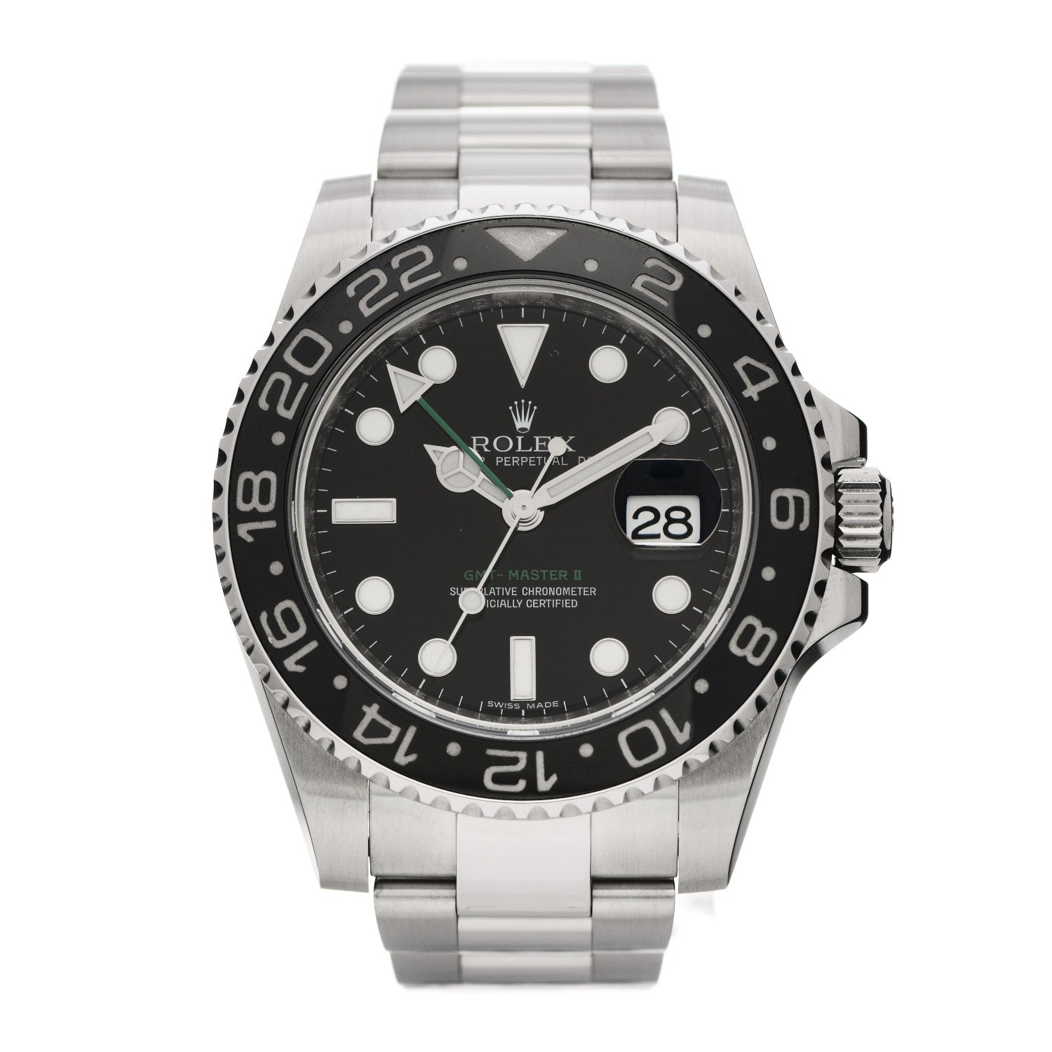 Rolex Stainless Steel 40mm Oyster Perpetual Date GMT Master II Watch Black 116710LN 1 of 5