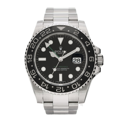Rolex Stainless Steel 40mm Oyster Perpetual Date GMT Master II Watch Black 116710LN 1 of 5