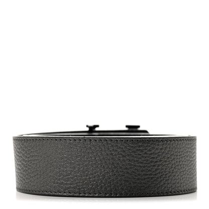 Louis Vuitton Taurillon Calfskin 40mm LV Initiales Reversible Belt   100 40 Black Dark Silver 2 of 8