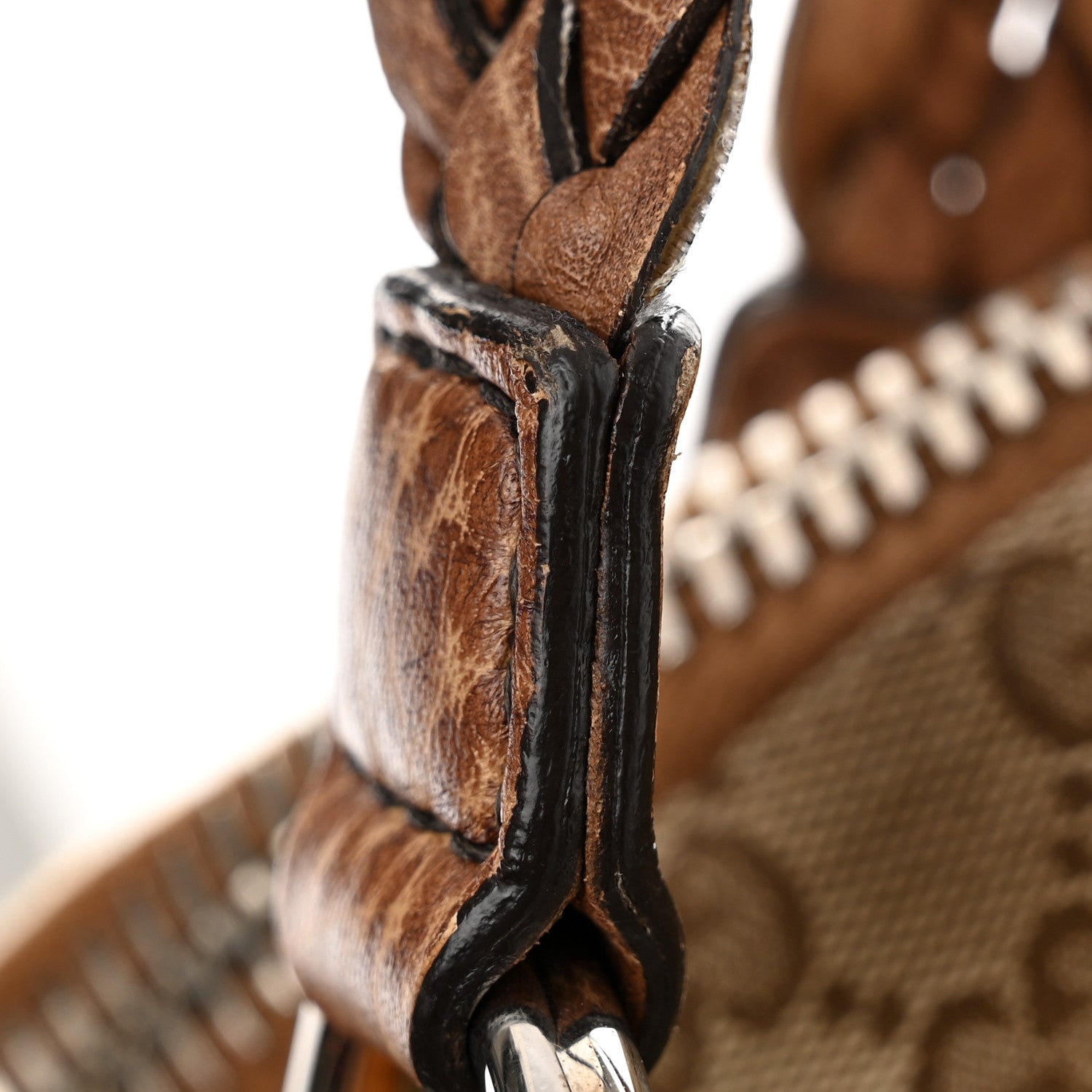 Gucci Monogram Large Bamboo Bar Tassel Shoulder Bag Brown 12 of 14