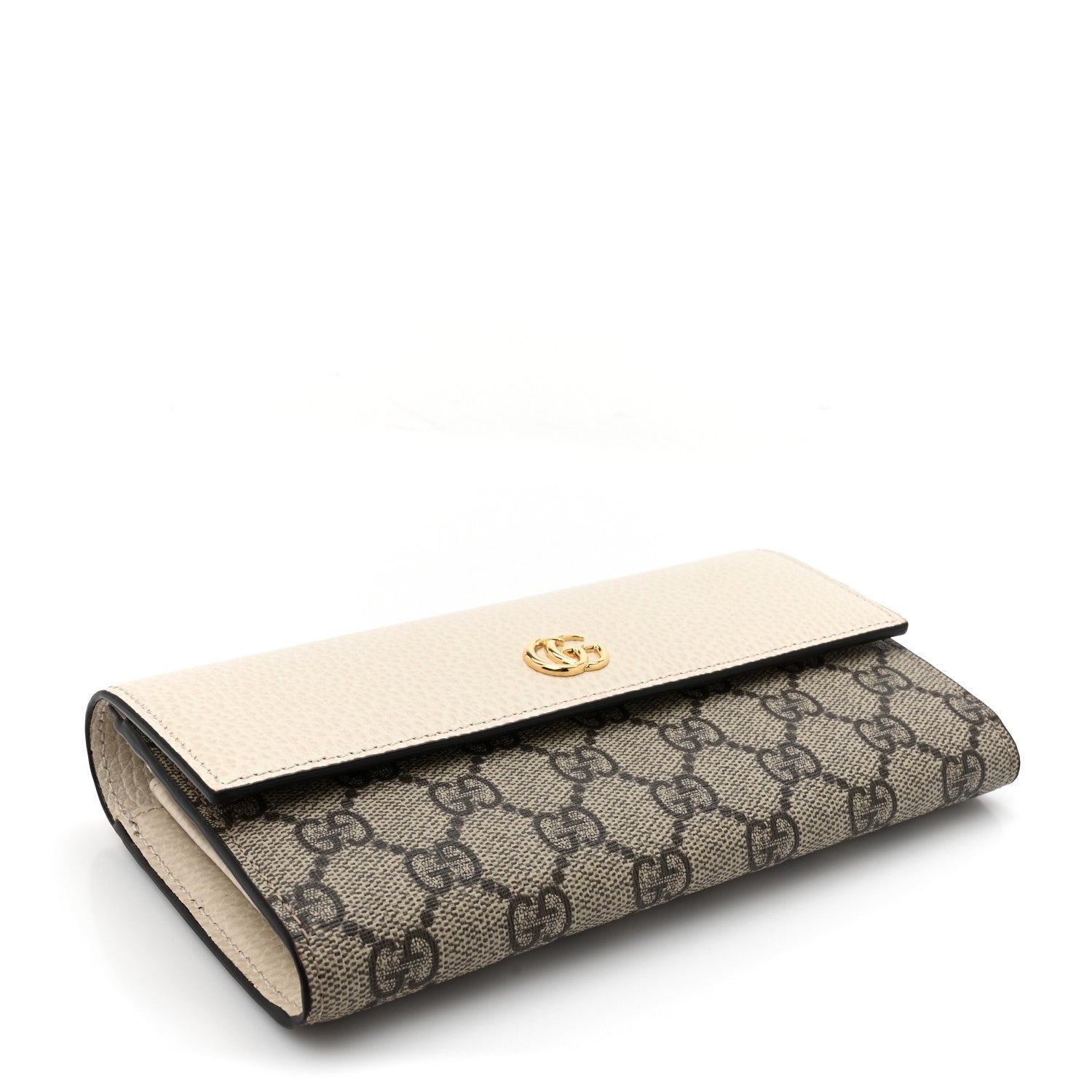Gucci Dollar Calfskin GG Supreme Monogram GG Marmont Continental Wallet Mystic White Beige Ebony 4 of 12