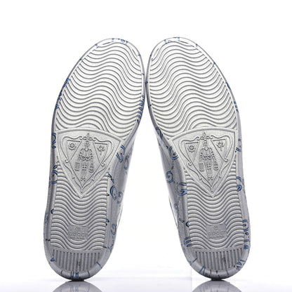 Gucci Miro Rubber Wax GucciGhost Print Mens New Ace Sneakers 10 Silver 6 of 10