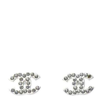 Chanel Crystal CC Earrings Silver 1 of 5