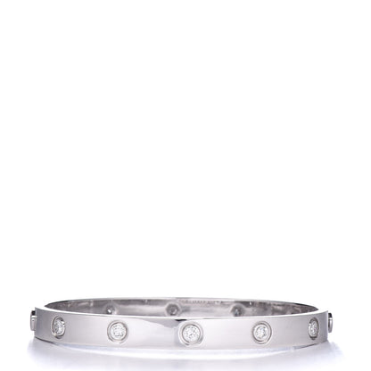 Cartier 18K White Gold 10 Diamond LOVE Bracelet 17 3 of 6