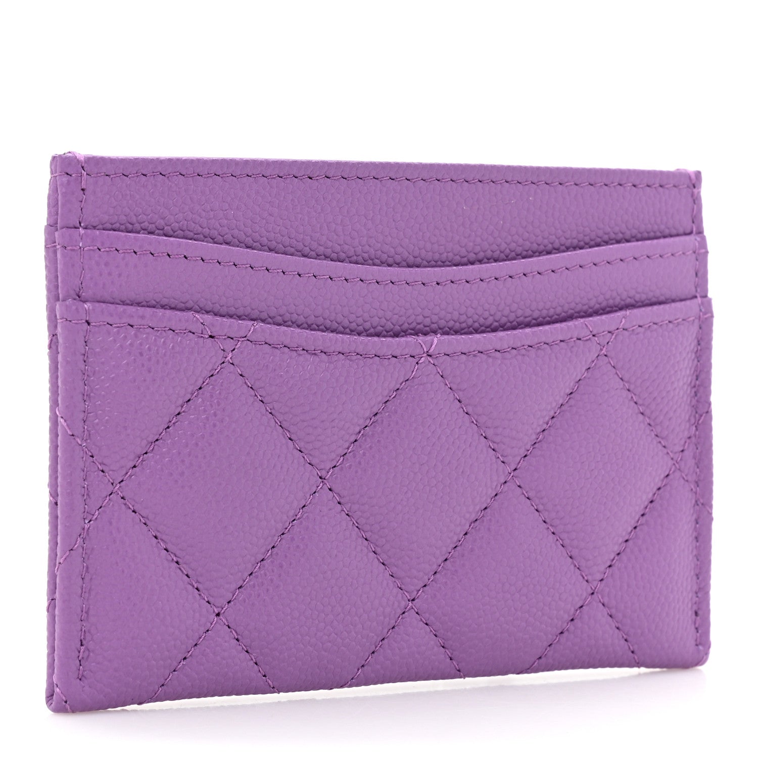 Chanel Caviar Quilted Card Holder Purple 3 of 11