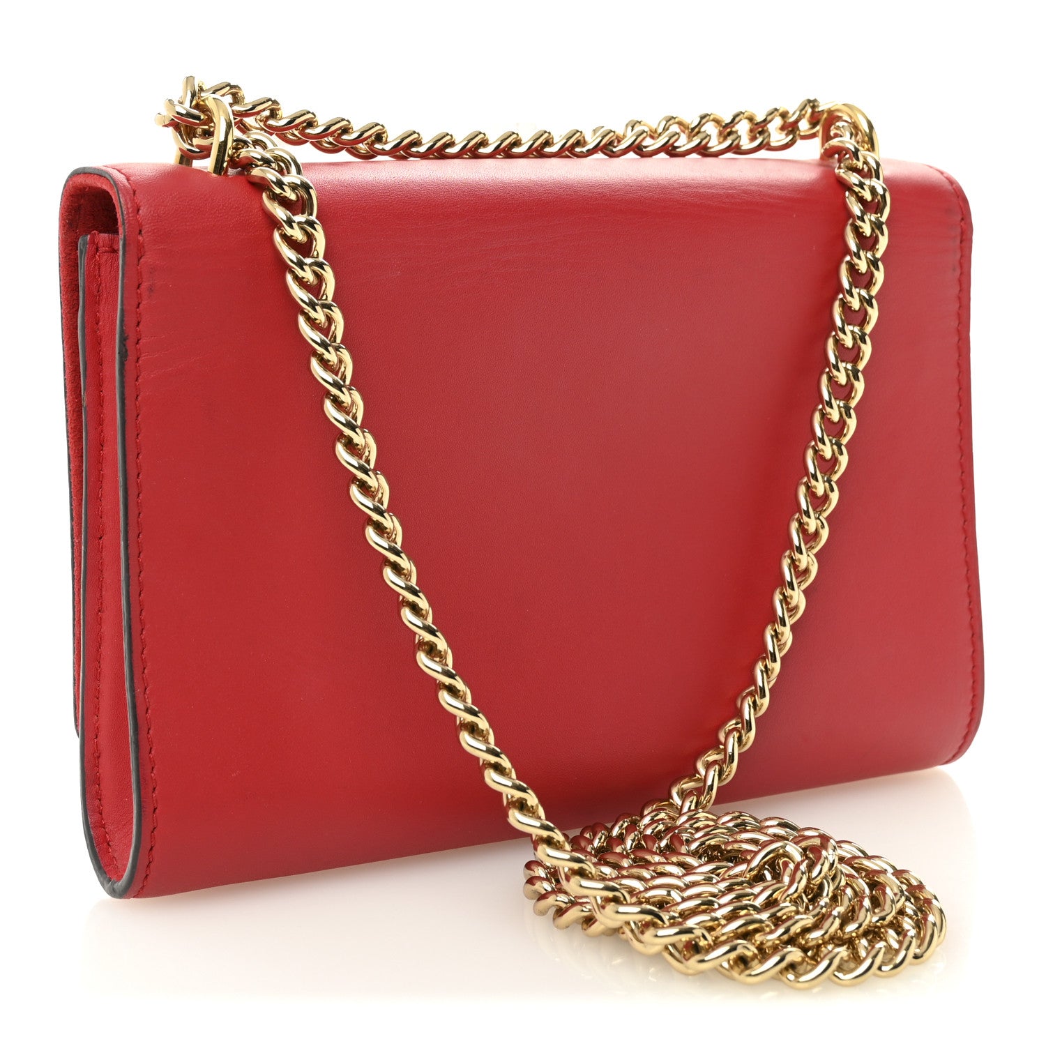 Louis Vuitton Calfskin Chain Louise MM Red 3 of 13