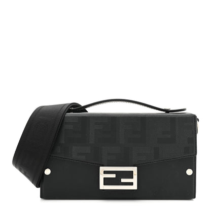 Fendi Vitello King FF Lines Embossed Baguette Soft Trunk Black 1 of 8