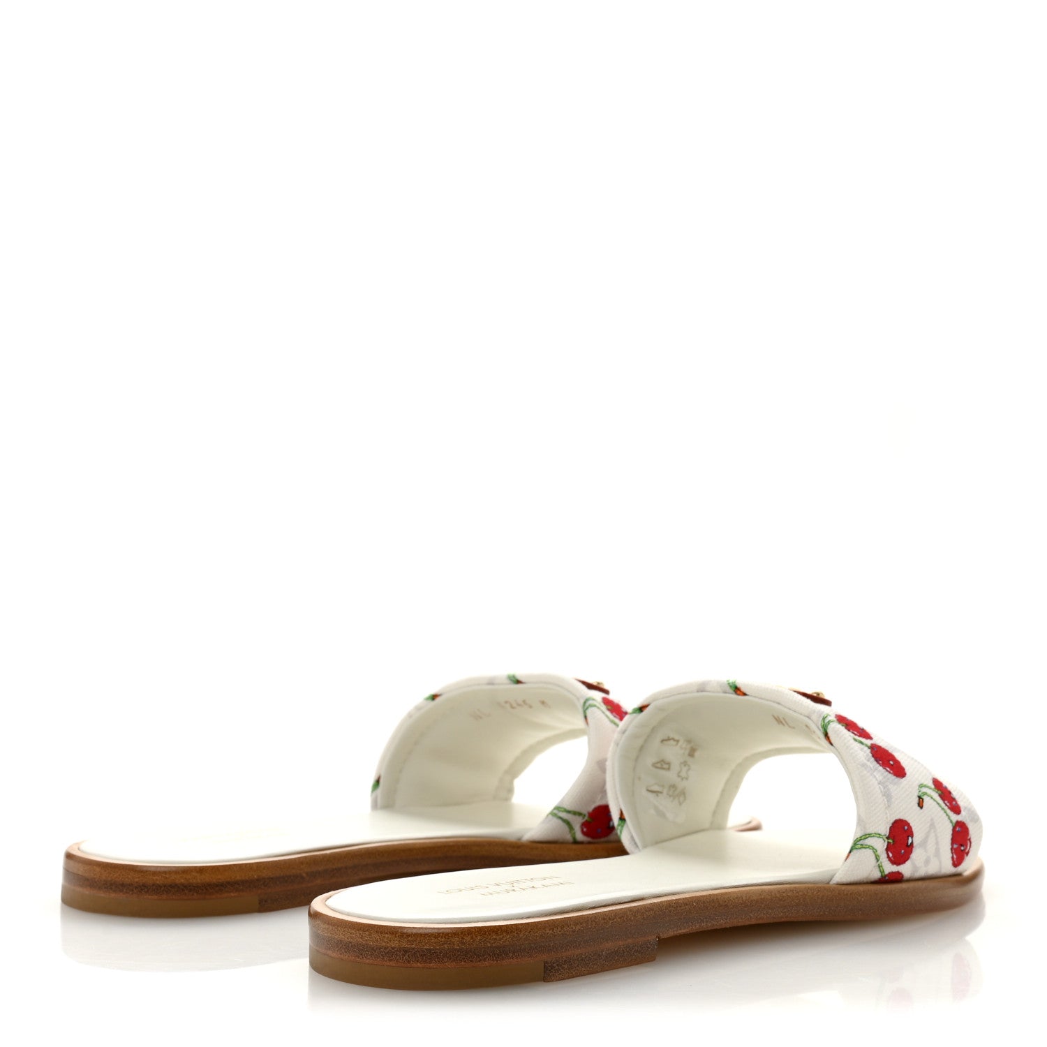Louis Vuitton LV x TM Raffia Monogram Cerises Lily Flat Mule 36.5 White 5 of 10