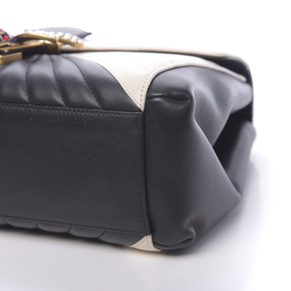 Gucci Calfskin Bamboo Trapuntata Queen Margaret Top Handle Bag Mystic White Black 8 of 9