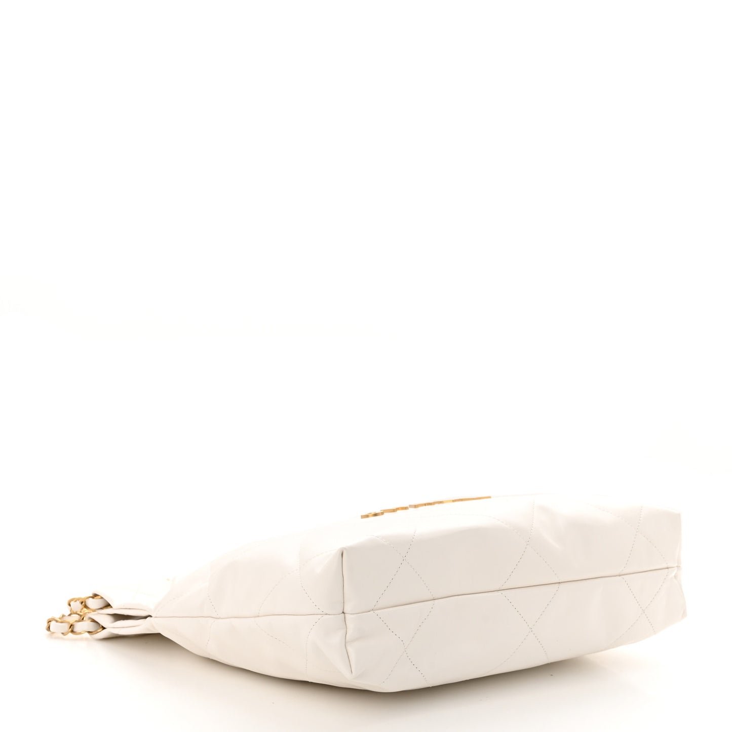 Shiny Calfskin Quilted Small Chanel 22 White