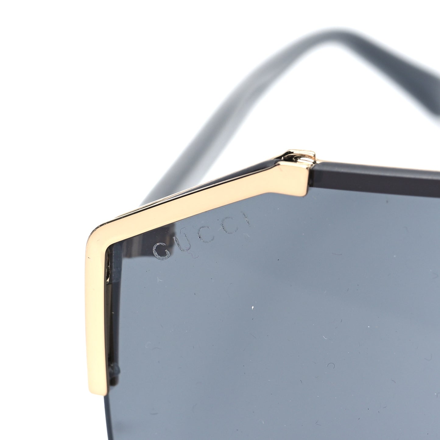 Metal Rimless Square Sunglasses GG0291S Black Gold