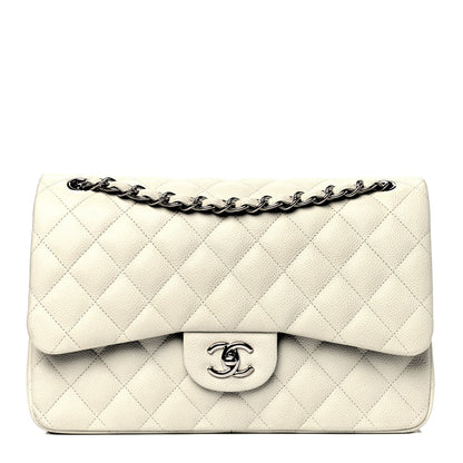 Chanel Caviar Quilted Jumbo Double Flap White 1 of 4