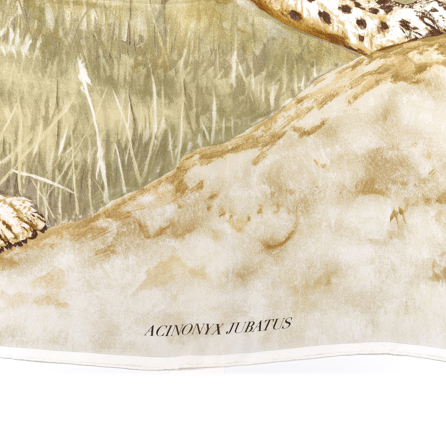Hermes Silk Acinonyx Jubatus Wash 140 Scarf Kaki Marron Beige 2 of 6