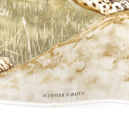 Hermes Silk Acinonyx Jubatus Wash 140 Scarf Kaki Marron Beige 2 of 6