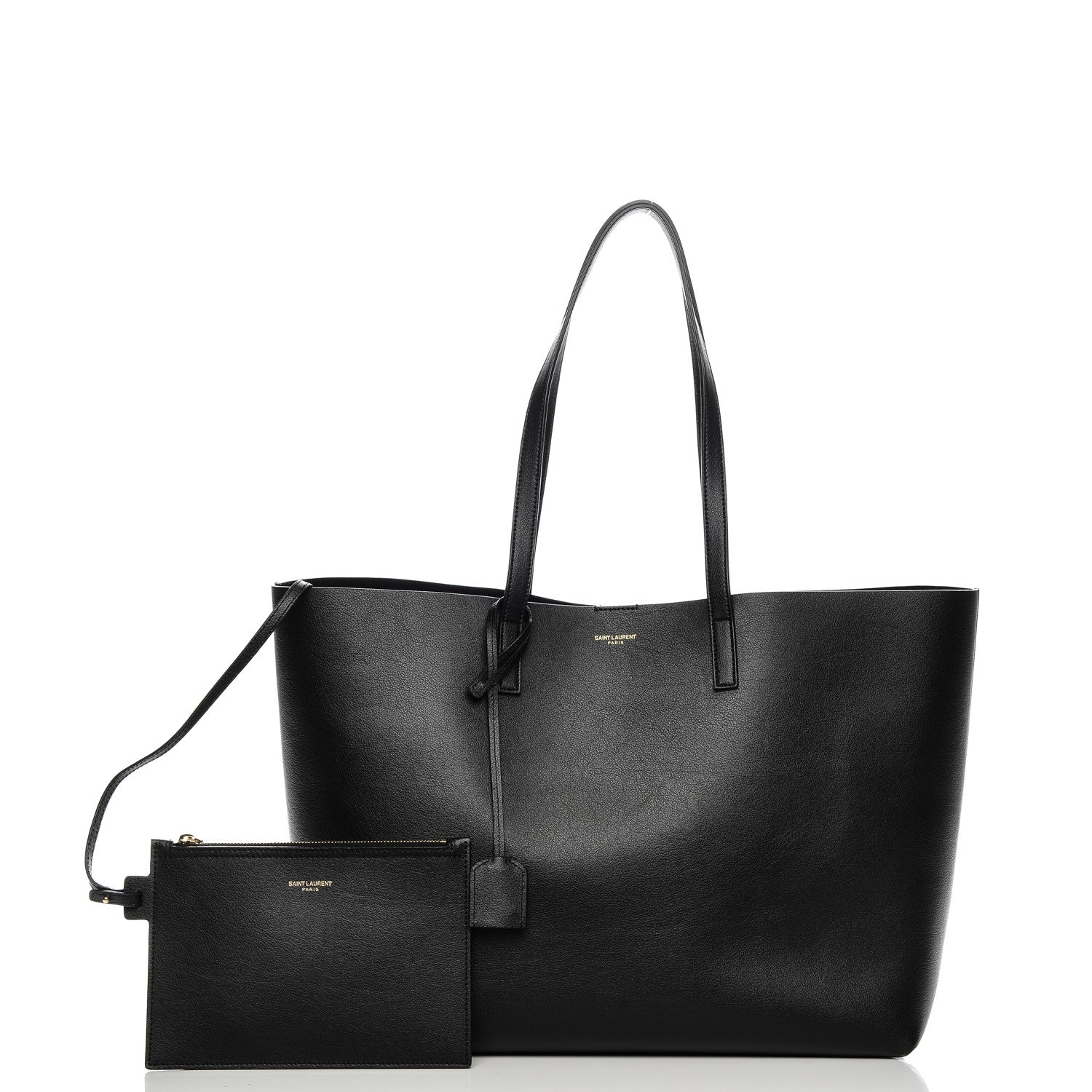 Saint Laurent Calfskin Large Shopping Tote Black 3 of 12