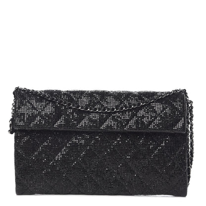 Chanel Iridescent Vinyl Quilted Clutch With Chain Black 1 of 10